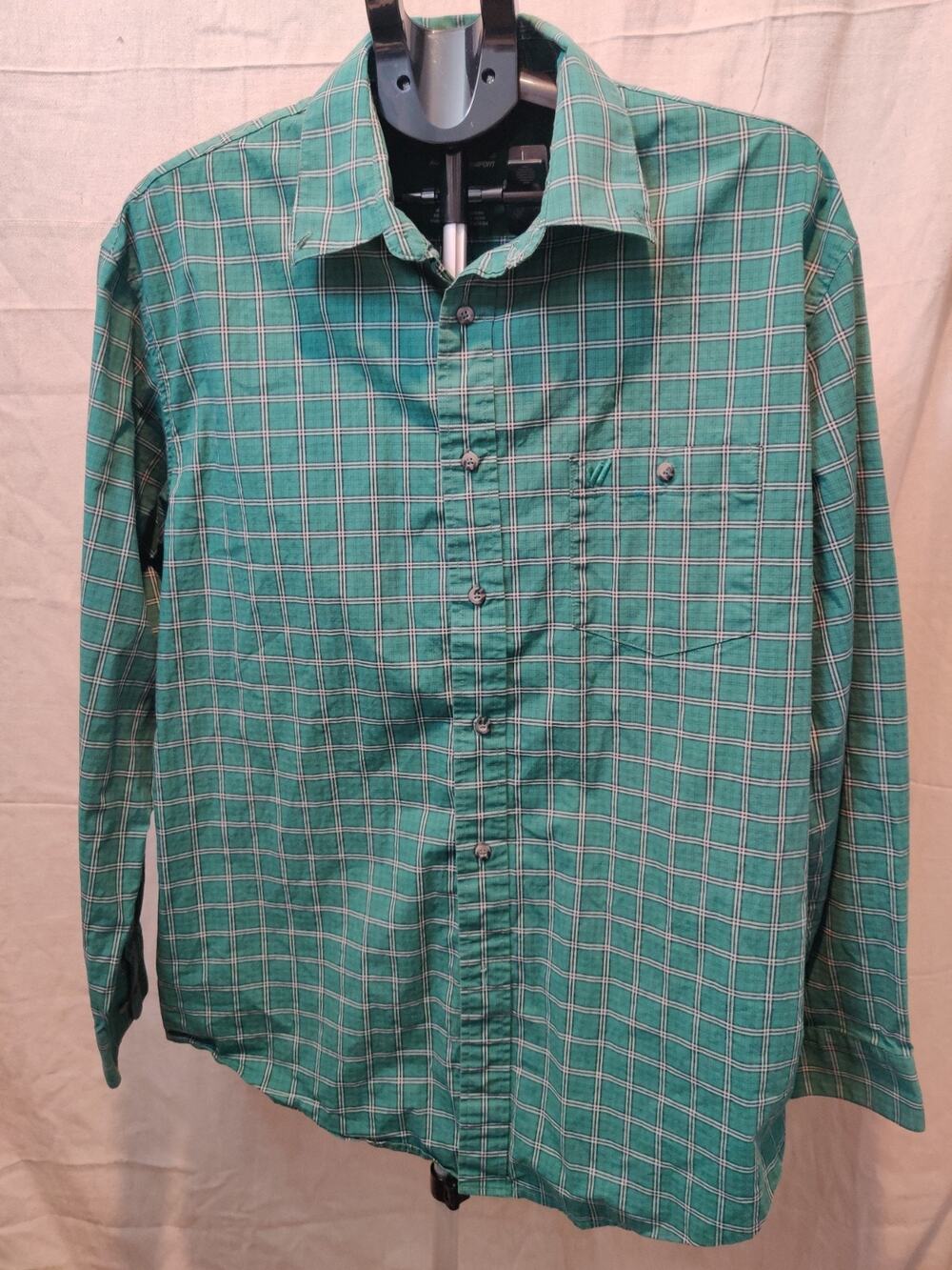 Wrangler Shirt Men's Size XL Button Up Long Sleeve Green Plaid Western Work Wear